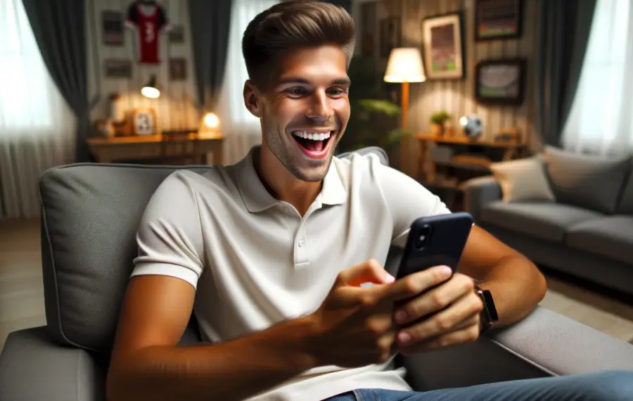 cet homme est heureux de trouver des informations fiables